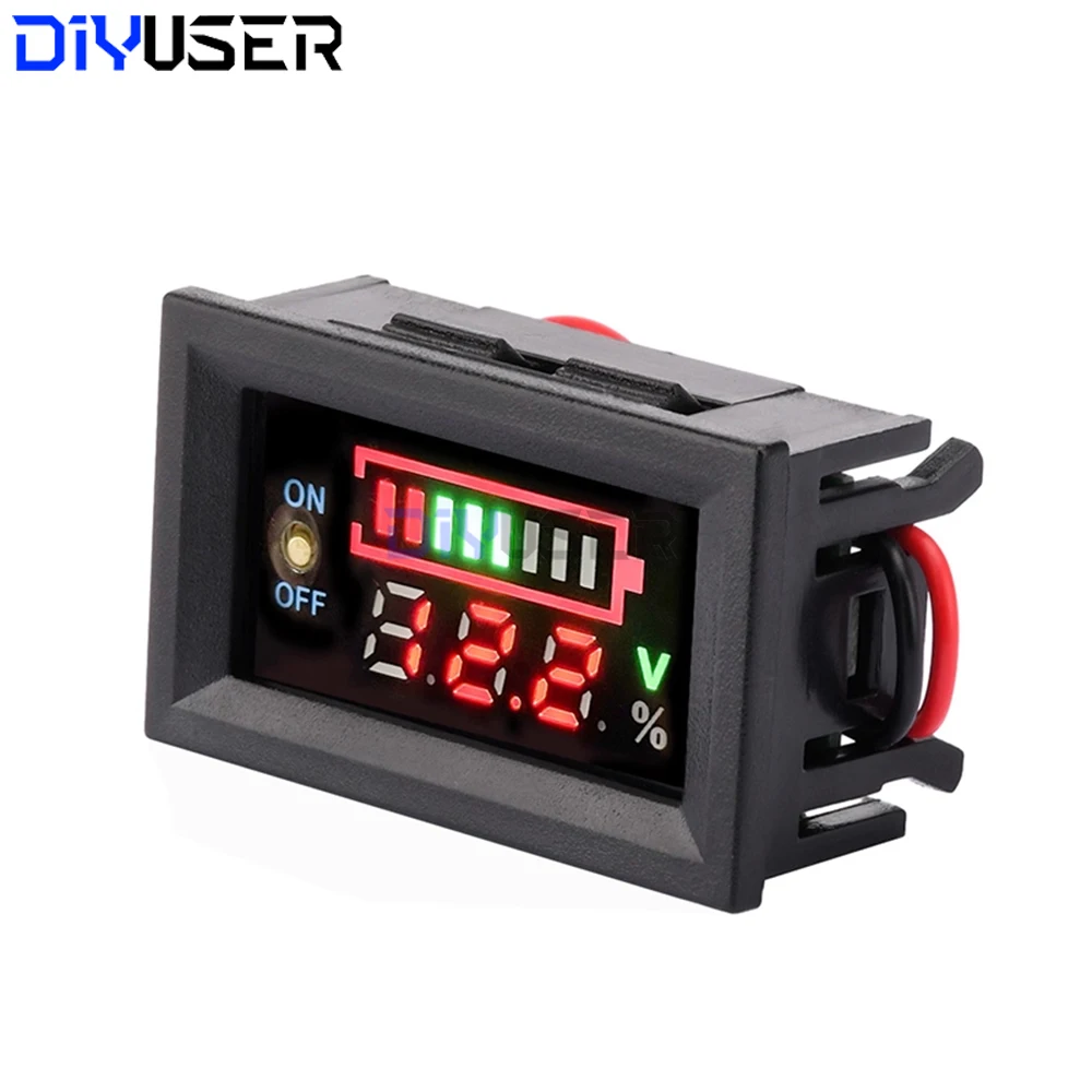 12 فولت بطارية الرصاص الحمضية 3S 12.6 فولت بطارية ليثيوم حزمة الجهد شاشة ديجيتال متر عرض الطاقة للكشف عن مفتاح نطاق الطاقة #1