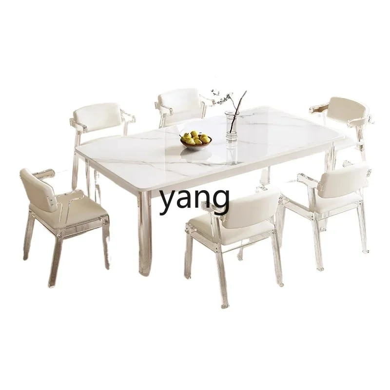 LH minimalist modern high-end dining table restaurant home durable acrylic long dining table and chairs