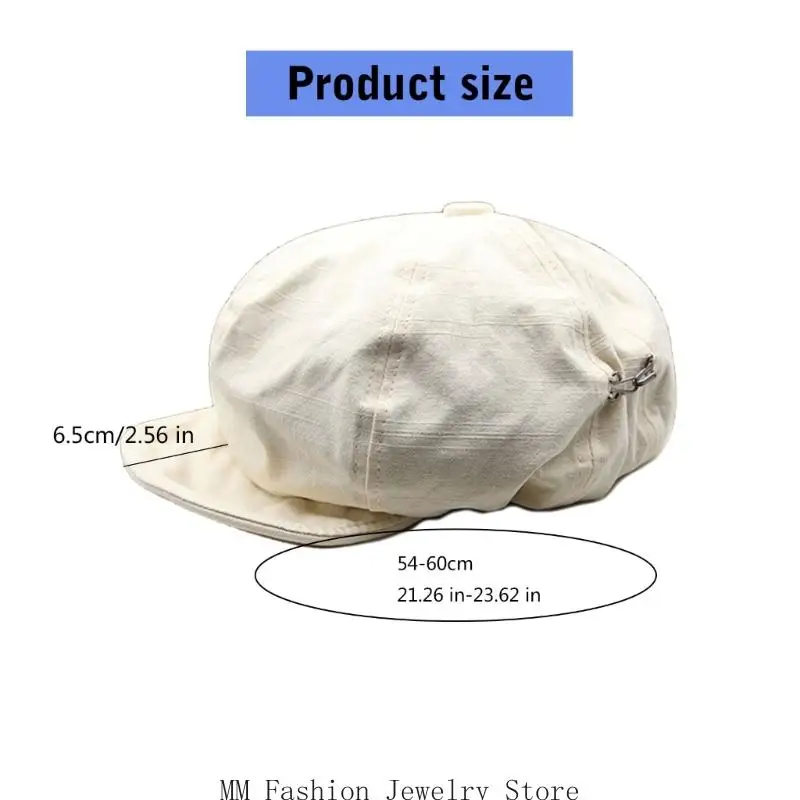 قبعات D0UB المصنوعة يدويًا، قبعة رسام جديدة للجنسين للفتيات، قبعة سائقة أجرة داكنة للترفيه في الهواء الطلق، إكسسوارات المرأة #6