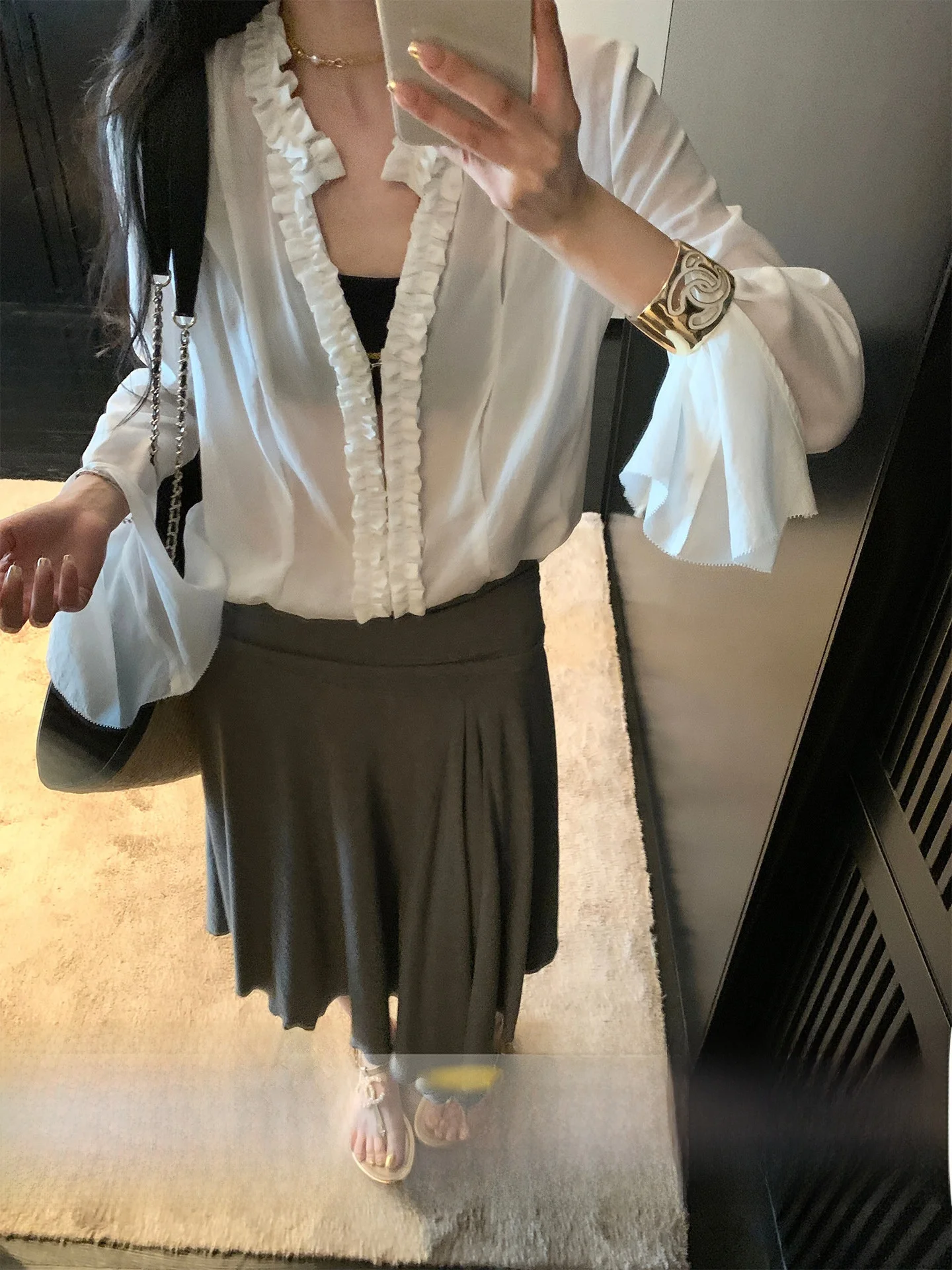 

Long Sleeve White Shirt Cold Brew Heavy Plant Extraction 100 Lyocell Wood Grain Button Front Casual Style Women's Shirt