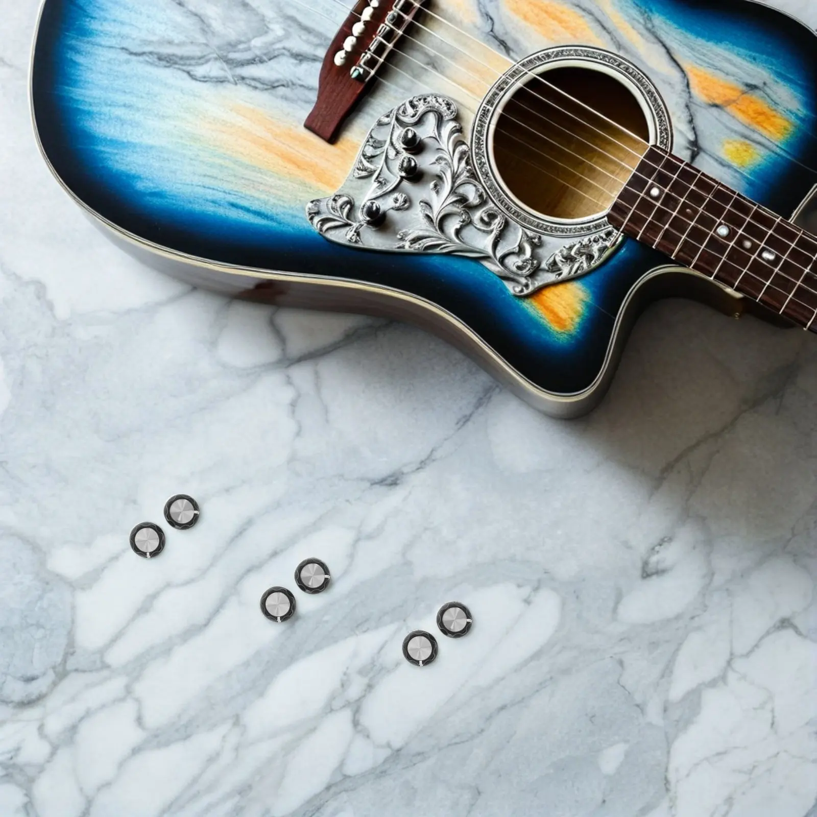 12Pcs Electric Guitar Potentiometer Control Knobs Plastic D Shape Shaft Caps Precise Volume Tone Adjustment Audio Console