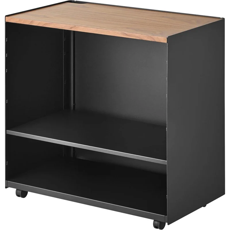 

23 Home Tower Mobile Hideaway Storage Cart – Rolling Printer Stand with Adjustable Shelves, Hidden Storage, Steel+Wood Office