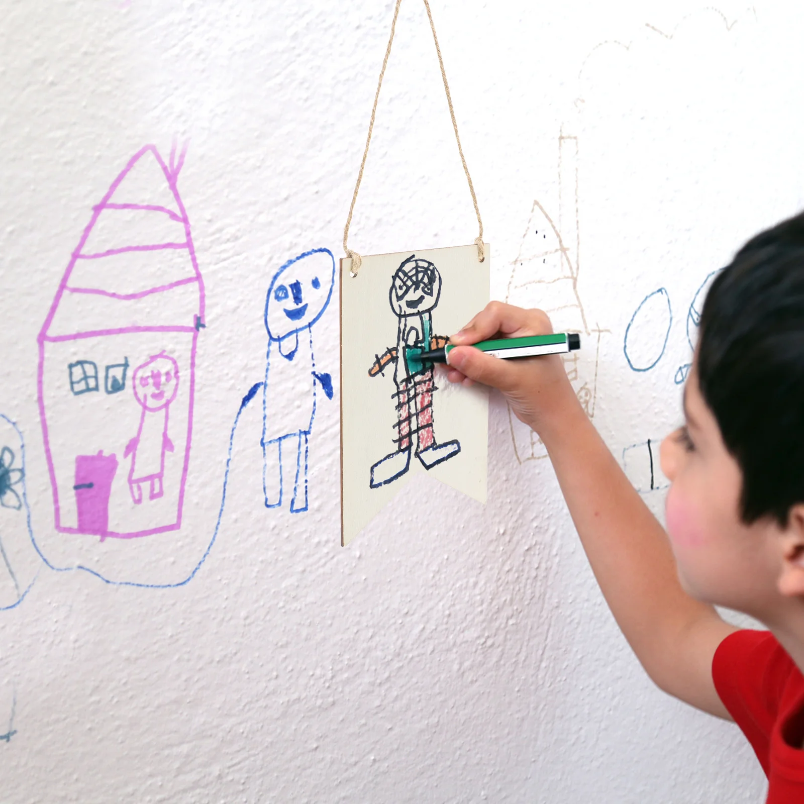 

36Sets Wooden Unfinished Blank Signs Rope for DIY Painting Engraving Crafts Home Decoration Holiday Wall Art Projects