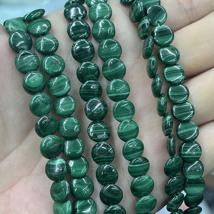 

10 мм натуральный кристалл малахитовый камень круглый пирог в форме свободных бусин для DIY браслет ручной работы ожерелье аксессуары 15 футов