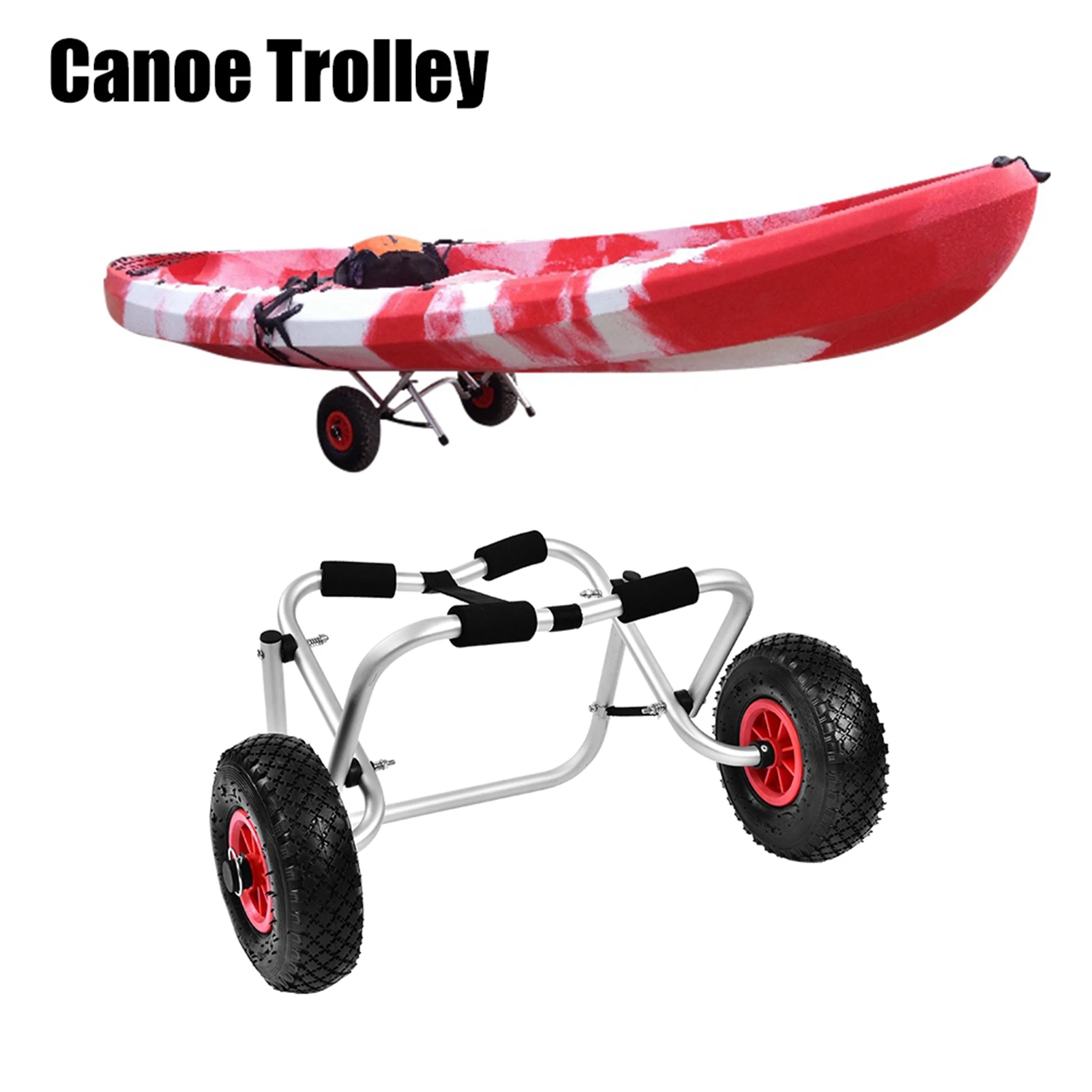 

Kayak Transport Accessory Oxidation Resistant Aluminum Alloy Prevent Scratches Kayak Trolley 80kg Load Bearing For Outdoors