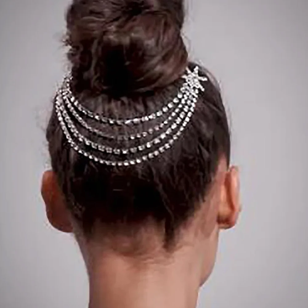 Fashion Crystal Star Tassle Combs for Women Bridal Jewelry Charming Rhinestone Hair Accessories Headpieces Chain Wedding Gifts
