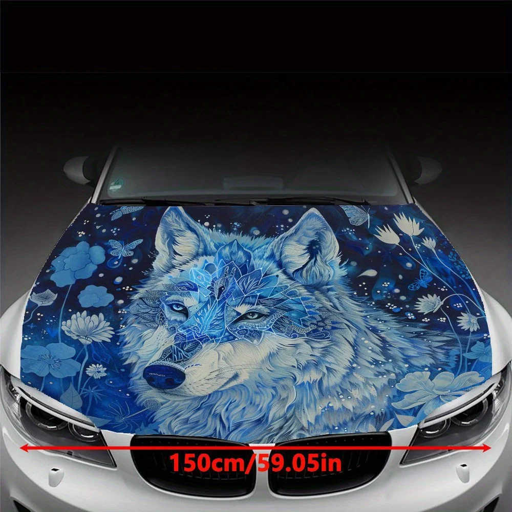 Fantasy Fairy Tale Style Ice Crystal Wolf Print Stickers, Waterproof And Sun-proof PVC Print Stickers, Auto Parts Accessories