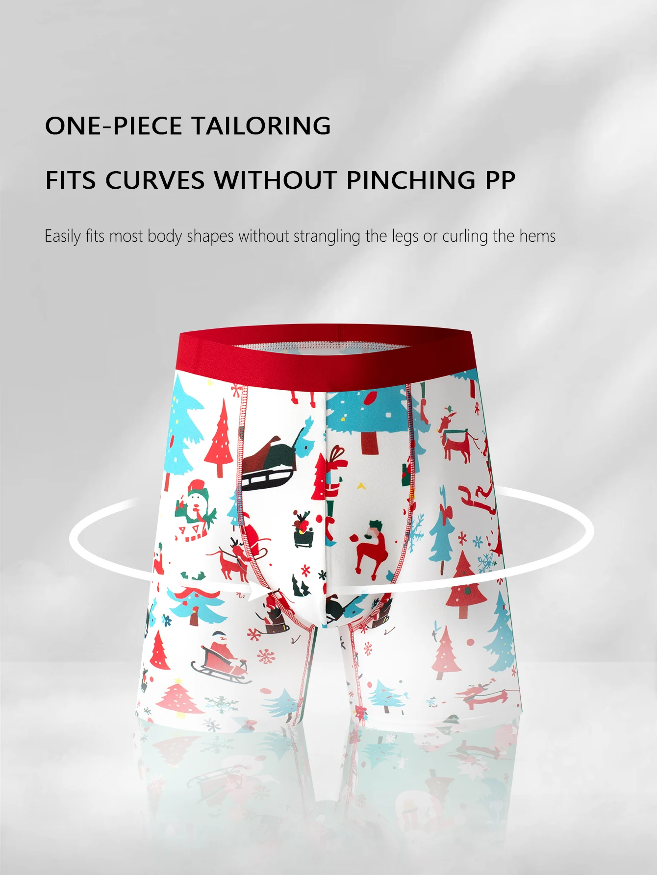 Men\'s underpants 1pcs Christmas pop fashion Christmas print boxer shorts comfortable soft boxer shorts