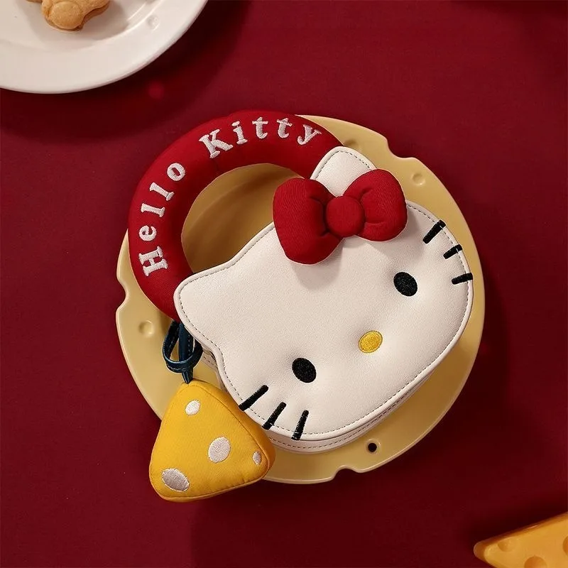 2026 Kawaii Hello Kitty Shoulder Handbag Crossbody Bag Cute Anime Style Purse Tote Bag Satchel for Women Student Birthday Gift
