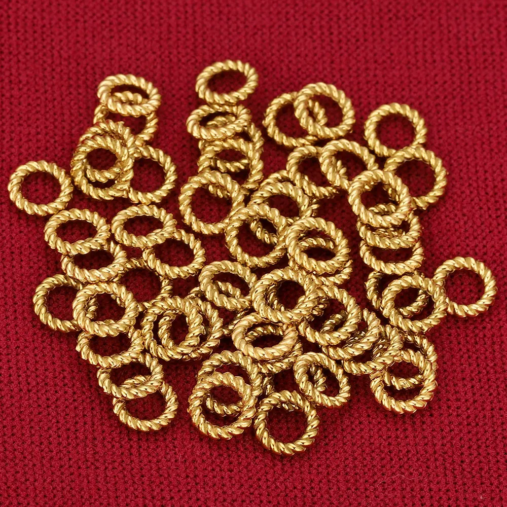 20pcs Stainless Steel Twist Rope Circle Connector Closed Jump Rings Split Ring Thick for DIY Jewelry Materials Making Supplies gallery 5