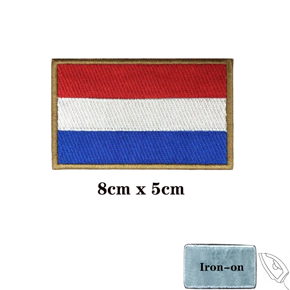 1PC Nederlandse vlag Nederland Patches Armband Geborduurde Patch Klittenband Opstrijkbare Borduurbadge Militaire Streep