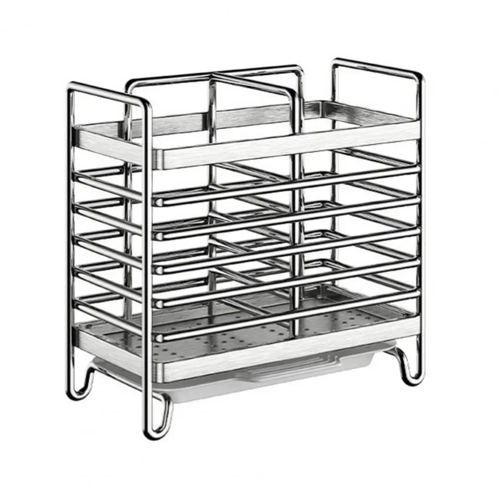 Countertop Organizer for Kitchen Kitchen Drain Basket Stainless Steel Utensil Holder with 2/3 Compartments Rust-proof for Home