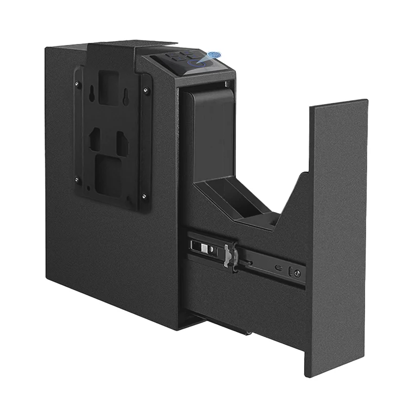 Automatic pulling and Hanging gun box hidden safes for home Biometric Fingerprint Hand Gun Auto-open Steel Storage Safe Box