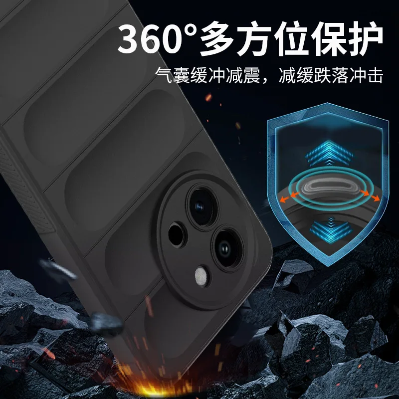 وسادة هوائية مضادة للسقوط مع بطانة متدفقة من مادة TPU لهاتف Vivo V50 S12 S15 Y77 Y16 X90 iQOO Neo7 10 11 V25 Z9S Pro Protection