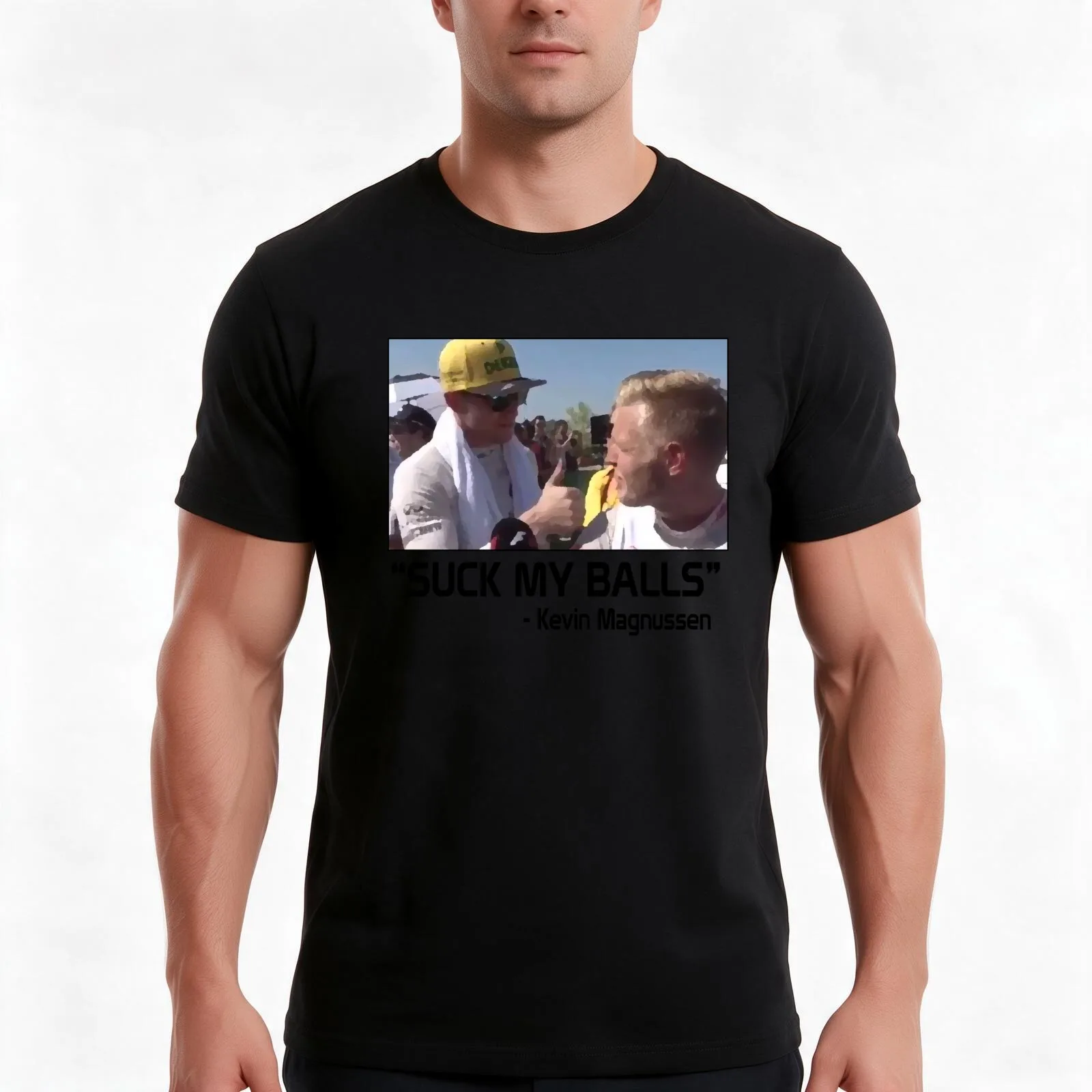 Kevin Magnussen - Suck My Balls (F1) T-Shirt Summer Casual Cotton Tee Oversized Streetwear Tops Vintage Graphic Print