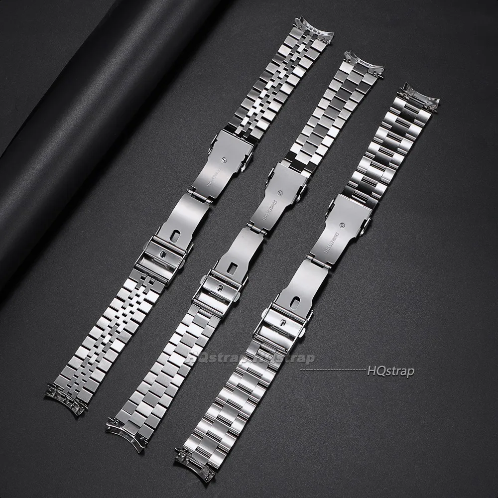 Solid Stainless Steel Bracelet for Seiko Luxury Curved End Watchband for Oyster 20mm 22mm Wristband for Jubilee Watch Accessory