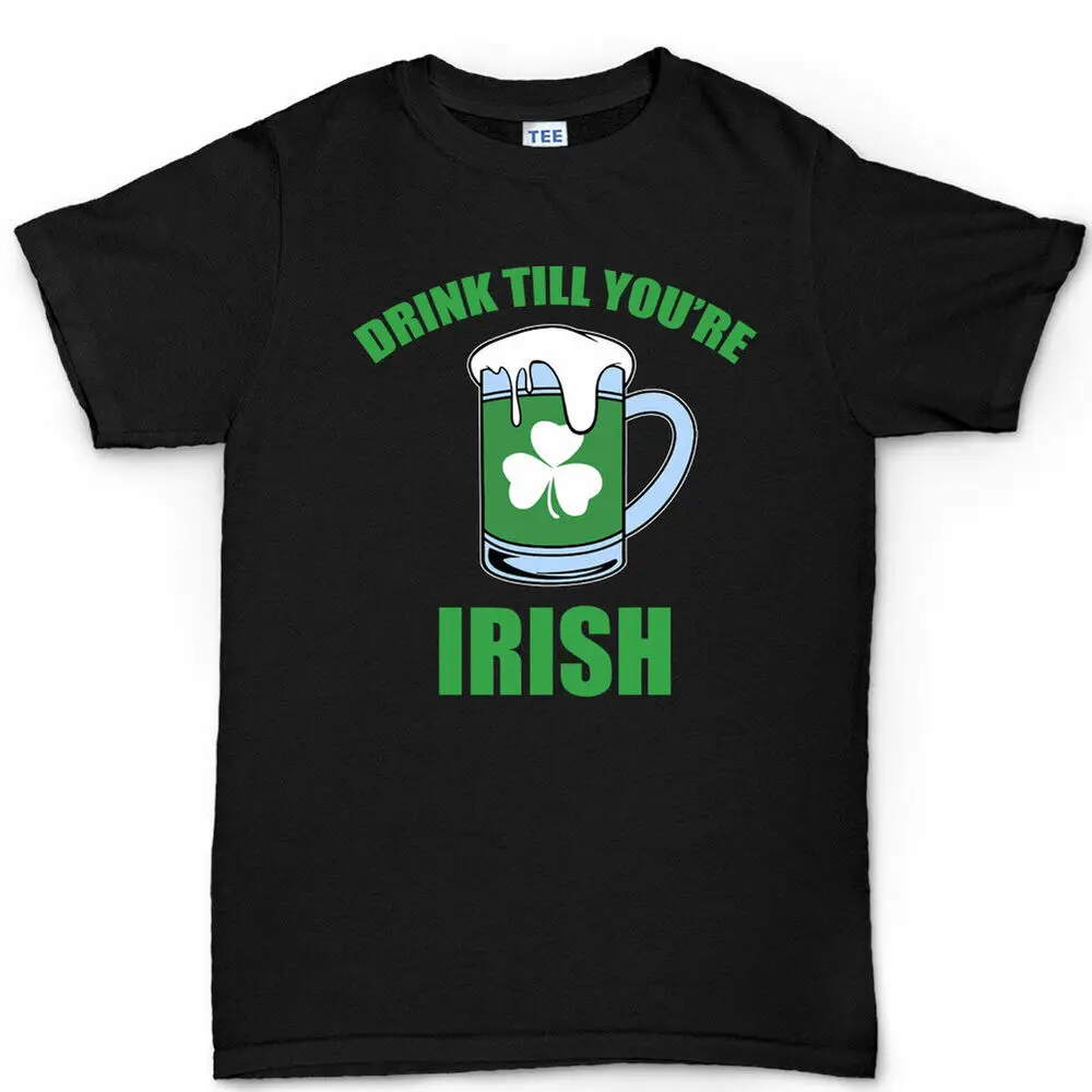 Drink Till Irish Leprechaun Paddys Day Shamrock Clover T shirt Tee T-shirt