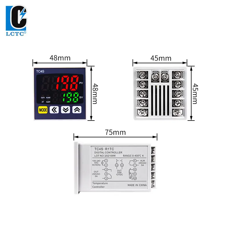 TC4S 48*48 K type Input Digital Display Intelligent PID Temperature Controller Instrument SSR+RELAY 4-20mA Output