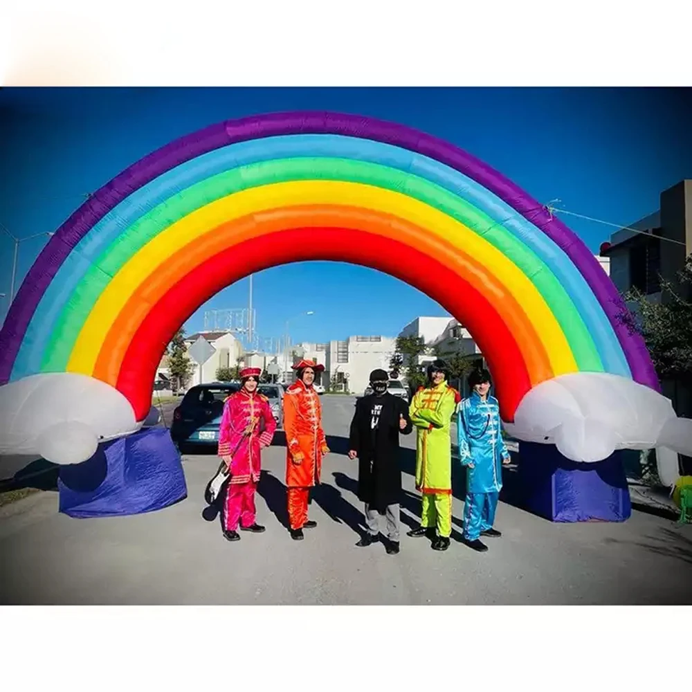 

wholesale Colorful Advertising Archway Inflatable Rainbow Arch With Blower for Wedding Party Event decoration