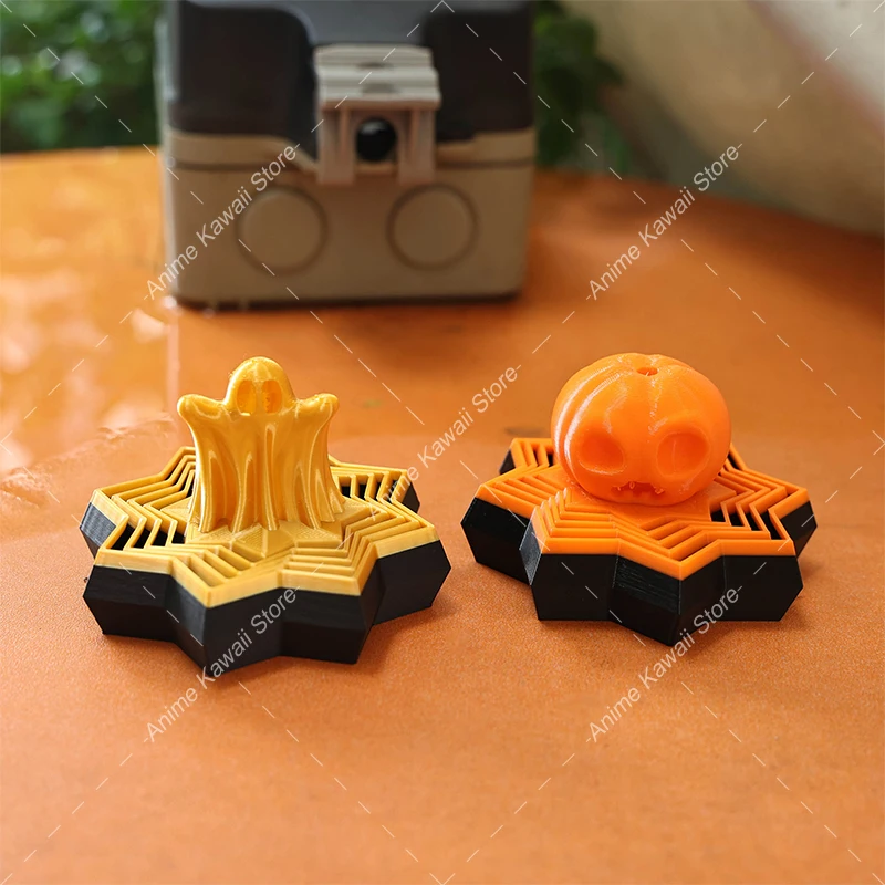 Halloween Cute Ghost Pumpkin Ornament, 3D Printed Expanded Sensory Fidget Star Model Visual Illusion Whirling Spiral Ornaments