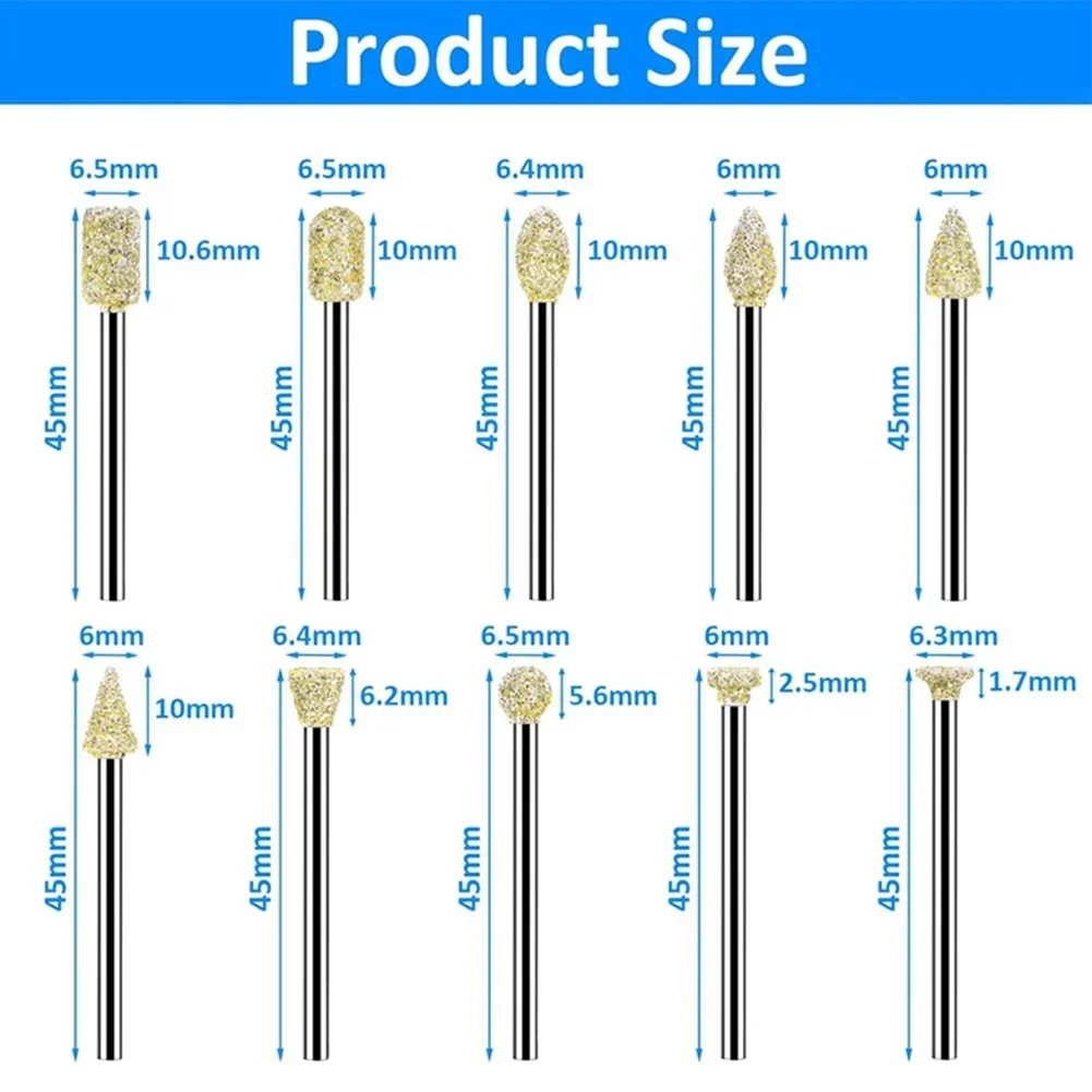 DIY Projects Grinding Burr Drill Bit DIY Carving Set Precise Results Storage Portability Transparent Plastic Box