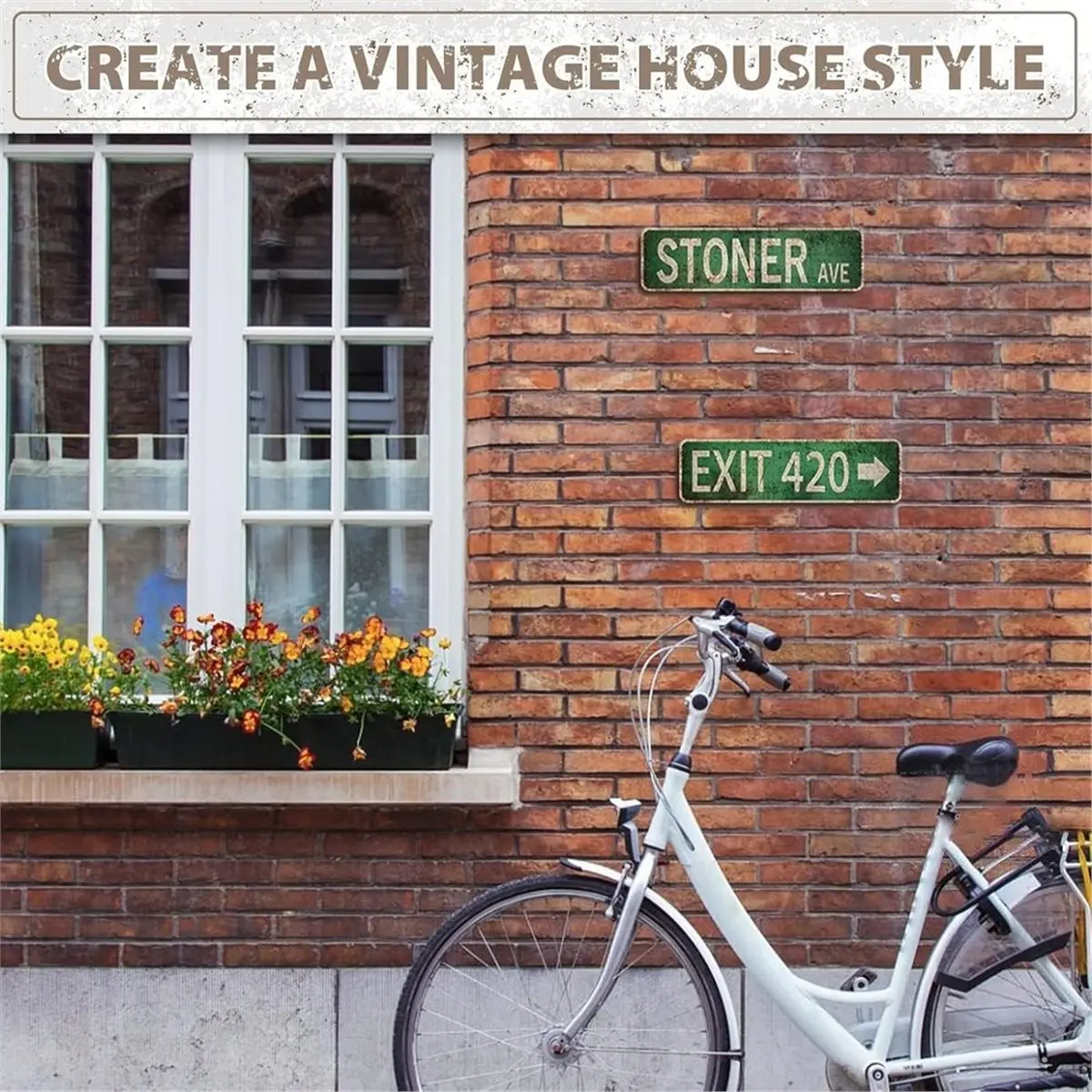 A364K 1set Street Sign Set: Vintage-Style Decorations Featuring the Phrases 