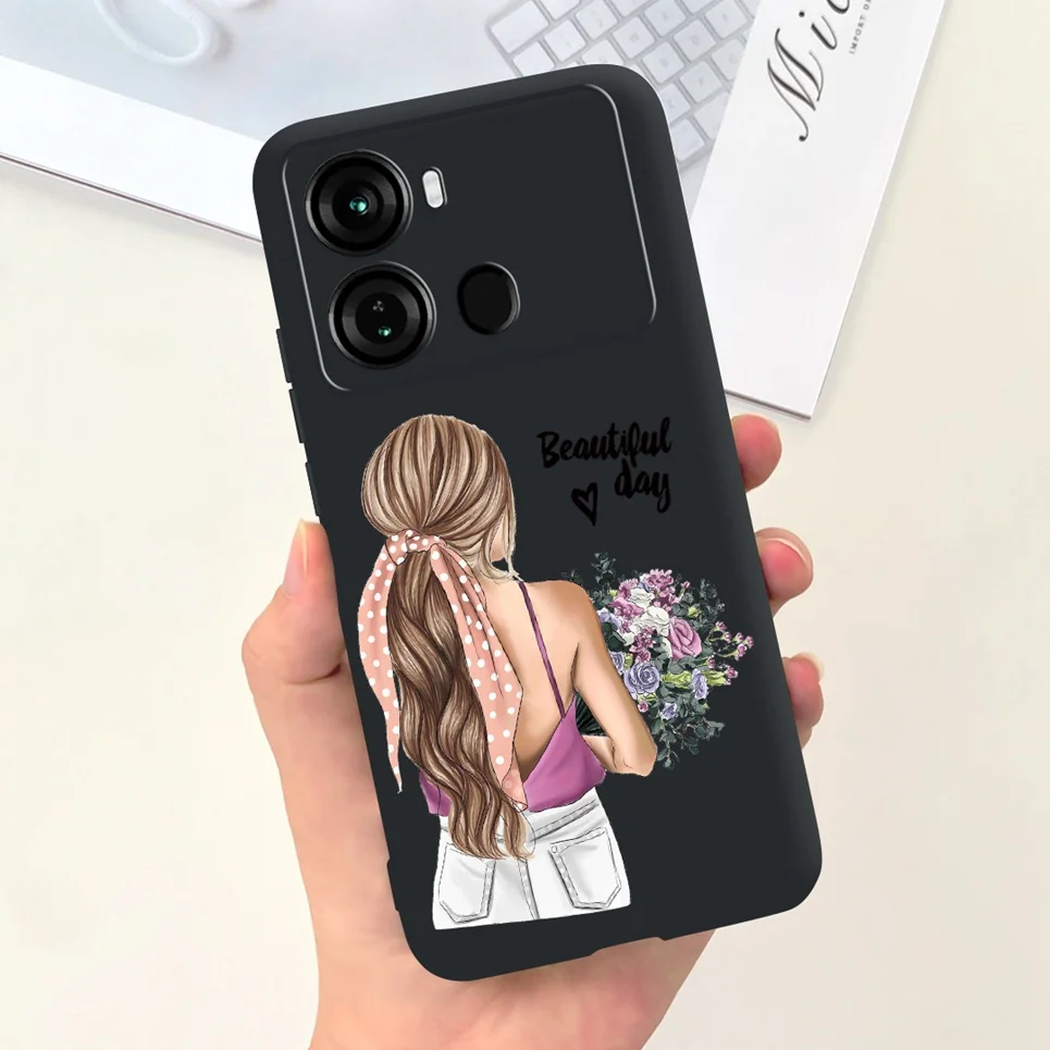 Coques For itel P40 Case Cartoon Cat Pattern Liquid Soft Silicone Back Cover For itel P40 Plus itelP40 Phone Case Shockproof Bag