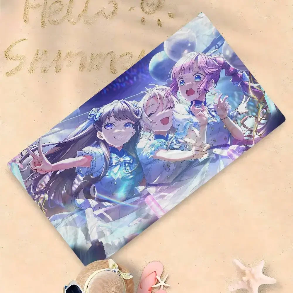 Idol Franchise L-Love L-Live! Beach Towel Colorful Bath Towels for Girl Microfiber Quick Dry Sand Free Beach Yoga Spa Gym Pool