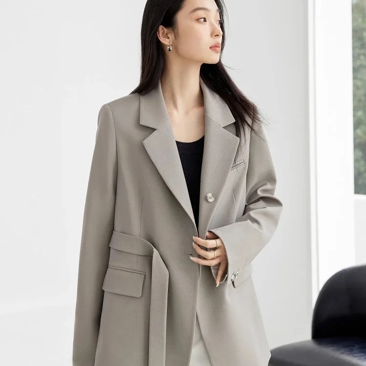 Dames Pak Vrouwelijke Kleding Elegante Vrouw Y2k Blazer College Lovertjes Dye Comfortabel Kleden Dikker Contrasterende Uitgeholde Punt