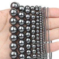 A+ Natural Black Hematite Stone Beads Round Loose Spacer Beads for Jewelry Making 1/2/3/4/6/8/10/12mm Bracelet Handmade