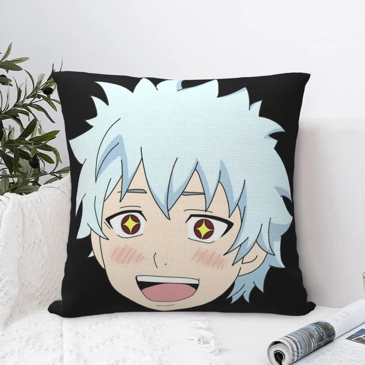 Sparkle Kaidou Shun Saiki Square Pillow Case Cushion Cover Custom Polyester Decor Pillowcase for Seat 40x40cm