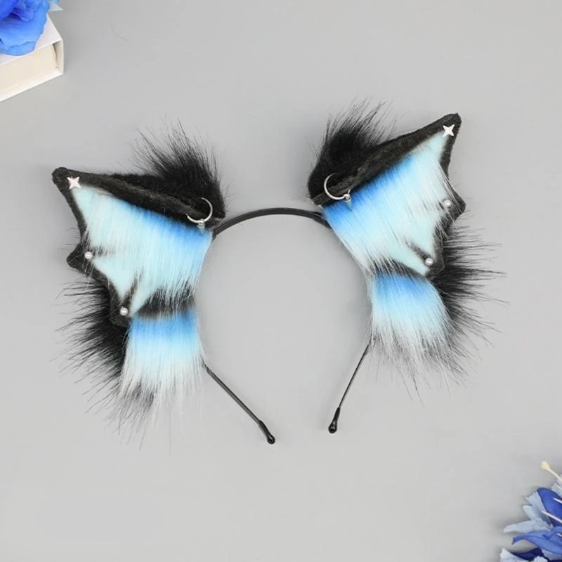 

652F Anime Headband Bendable Devil Bat Ear Hairhoop Girl Halloween Dress Up Hairband Costume Masquerades Headwear