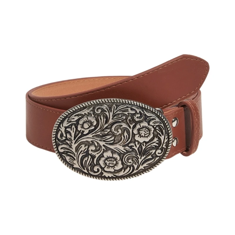 Durably PU Leather Waist Belt Ethnic Western Waist Belt for Girl Women Decorative Waist Belt for Coat Skirts Jeans