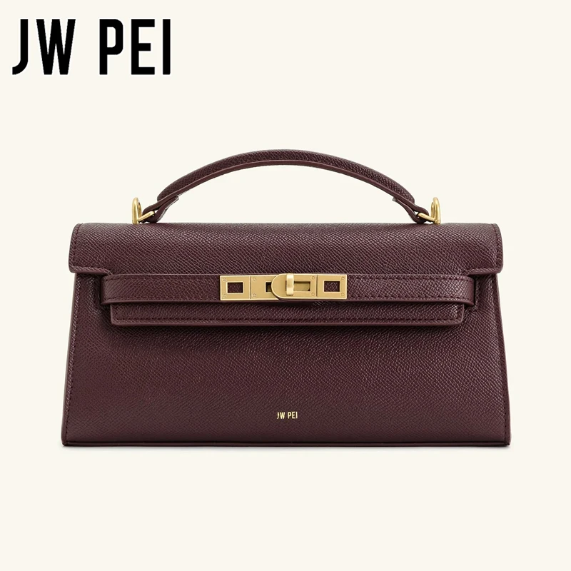 JW PEI Noor Mini Leather Top Handle Handbag Women's Crocodile Embossed Crossbody Purse Elegant Luxury Style Satchel Shoulder Bag