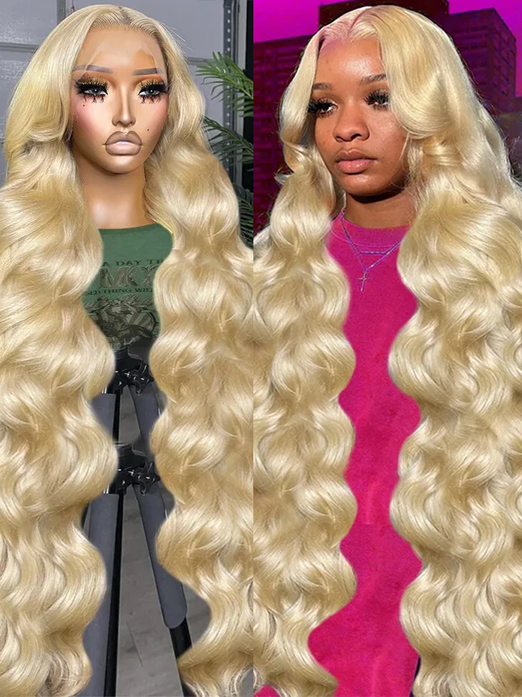 Luvin Hd 613 13x4 Lace Frontal Wig Human Hair Blonde Lace Front Wig Pre Plucked with Baby Hair Brazilian Blonde Body Wave Wigs