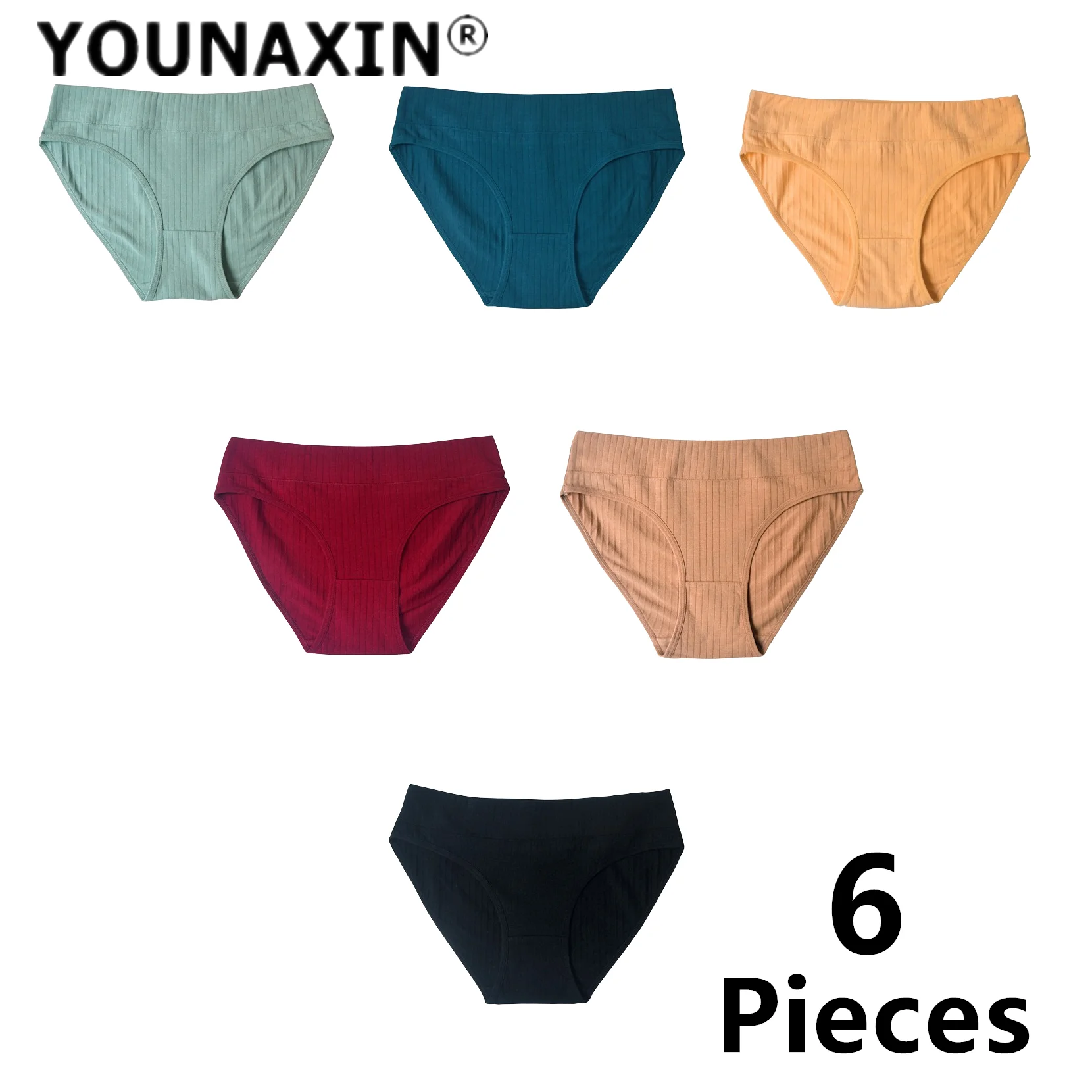 

6 Pieces/Lot Women Cotton Underwear Briefs Lingerie Mid-Rise Undies Girls Big Size Panties Soild Sexy Undershorts M L XL 2XL