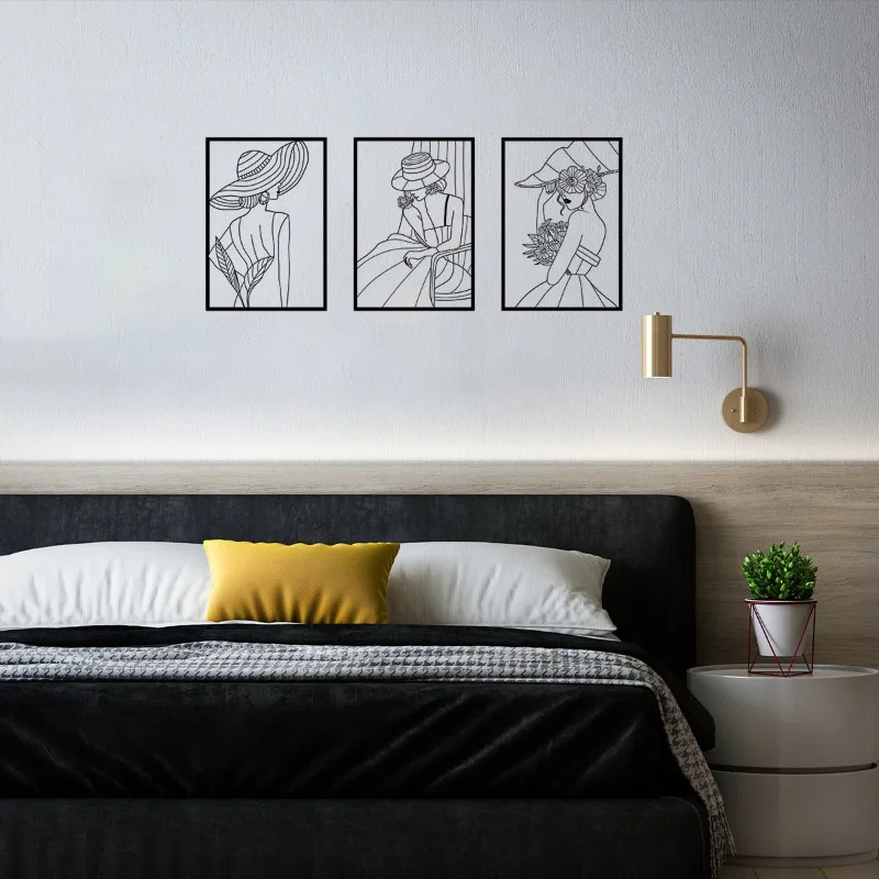 

CIFBUY, 3 шт., женские металлические фотообои для женщин, современные женские картины для дома, подвесные наклейки на стену