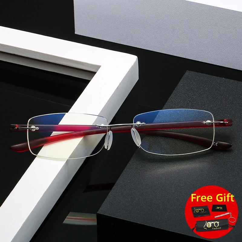 Randlose Lesebrille blaues Licht blockiert tr90 rahmenlose Brillen Presbyopie Spektakel mit Dioptrien 0.75 125 175 225 275 325 – Detail 2