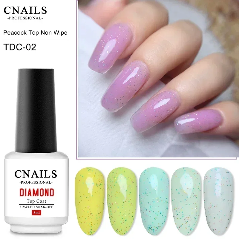 DEROI Nail Polish Top Coat Glue 8ml No Wipe Top Coat Glitter Nail Art Accessories UV Gel Varnish Soak Off Matte Topcoat