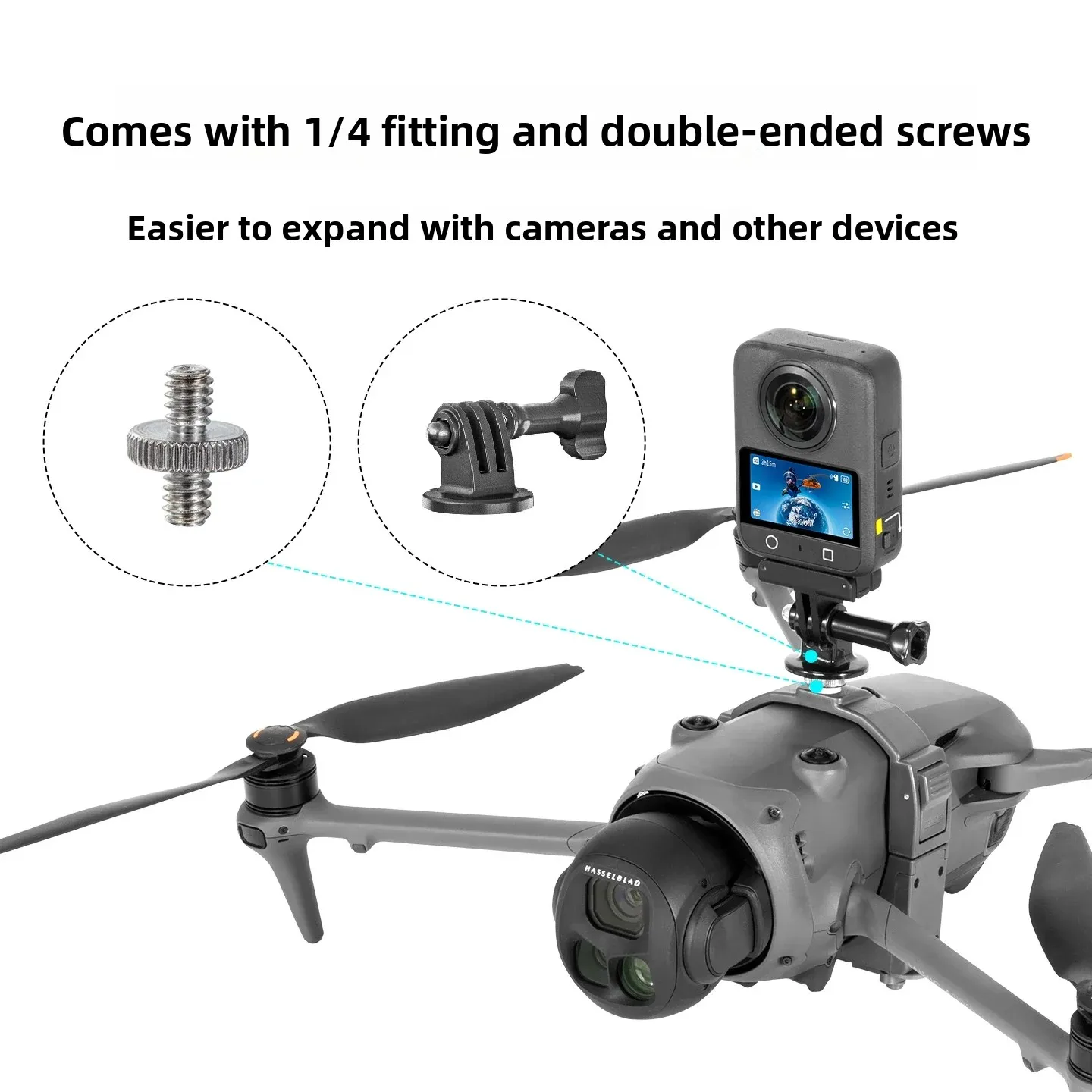 

Multi-Functional Expansion Bracket & Airdrop Thrower System for DJI Mavic 3/4 Pro, Air 3/3S, Avata 2, Osmo 360 Camera