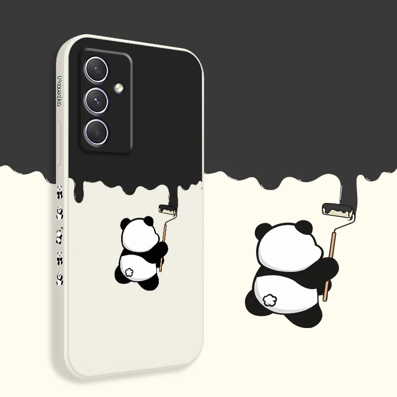 Paint Panda Phone Case For Samsung Galaxy A55 A35 A25 A15 A05 A05S A54 A34 A24 A14 A04 A04S A04E 4G 5G Cover
