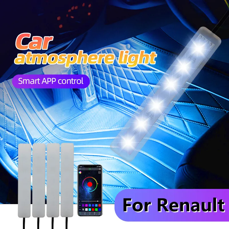 Car Interior Atmosphere LED RGB Decorative Light For Renault Kadjar Megane RS Scenic Clio Zoe Triber Koleos Captur Arkana Twingo