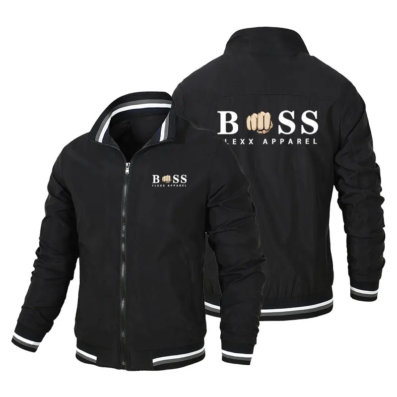 

2025 Men's Jacket Street Fashion Casual Harrington Jacket Spring and Autumn Stand Collar Printed Zipper Windproof Biker Jacket