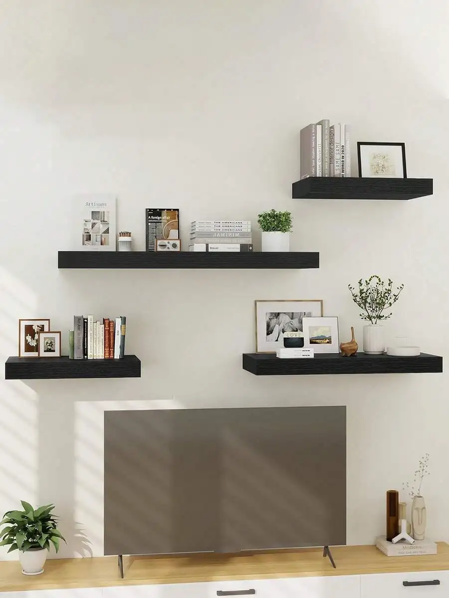 1pc Thick Wall-Mounted Shelving Unit, Large White Wall-Mounted Shelving Unit With Heavy-Duty, Suitable For Bedroom, Living Room,