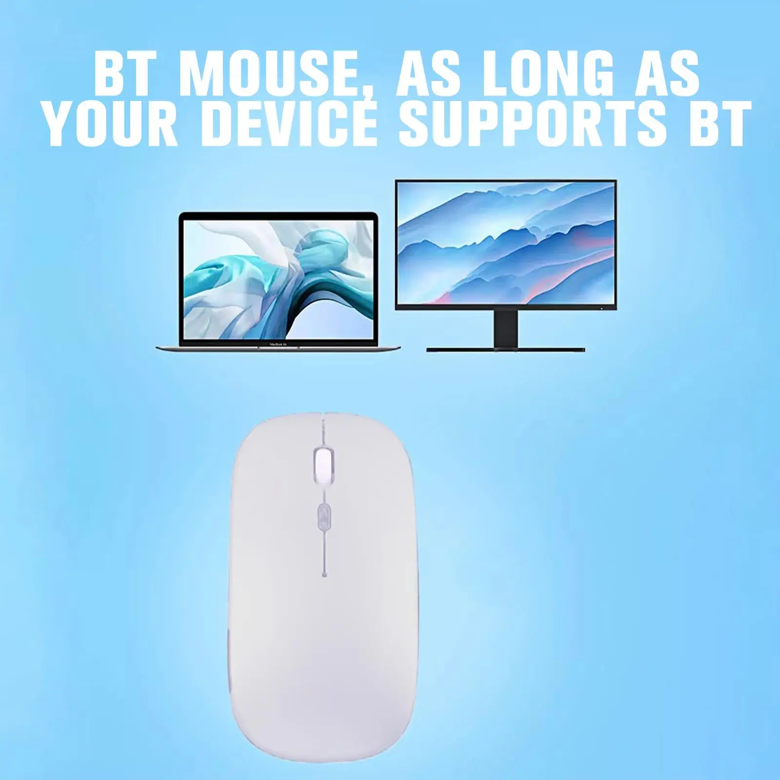 1600dpi Wireless Bluetooth Mouse For M For Android Tablet Laptop Notebook Pc P8f8