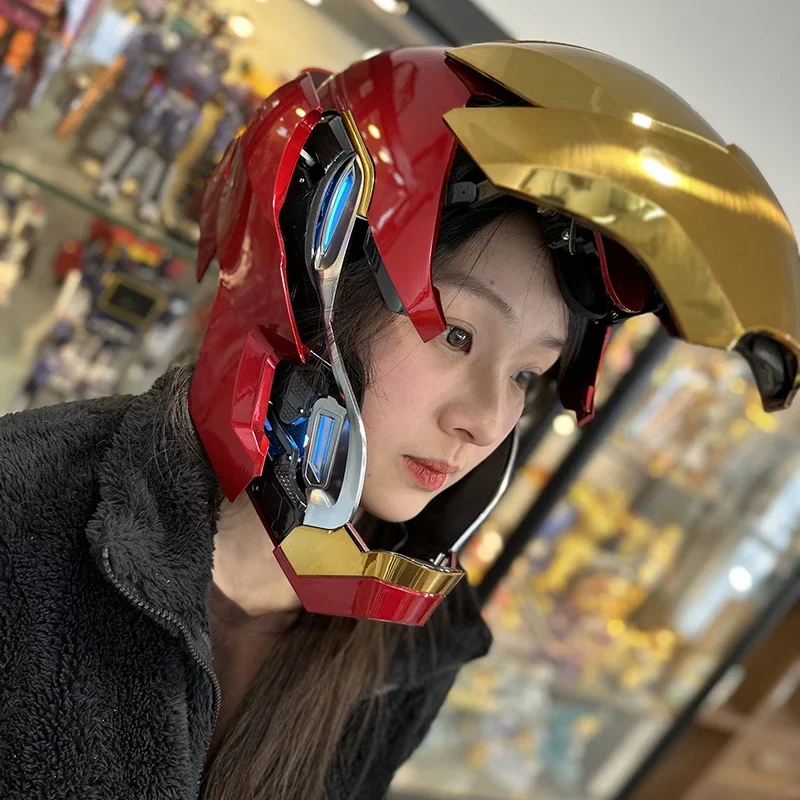 Voice-activated Deformation Helmet Anime Iron Man Mk50 Collection Figures Wearable  Around Animation Derivatives Model Toy Gift