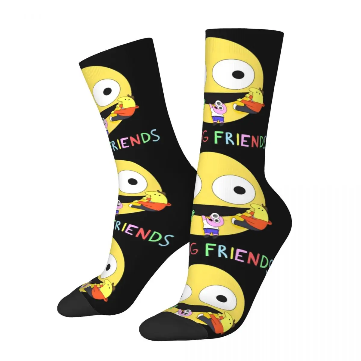 Cool Cute Smiling Friends Logo Basketball Socks Polyester Long Socks for Women Men Sweat Absorbing