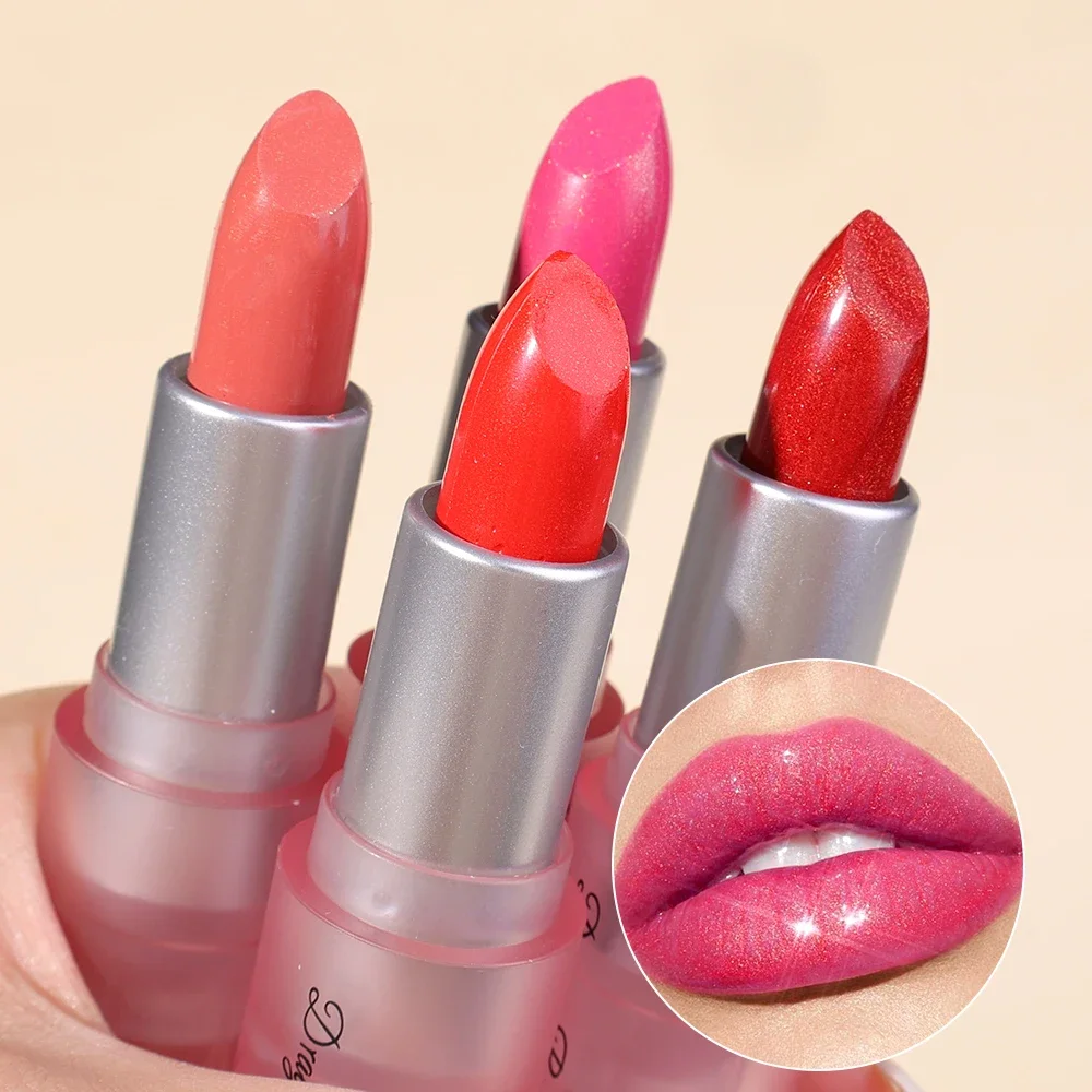 Giltter Parel Lippenstift 6 Kleuren Zeemeermin Nude Roze Lipgloss Langdurige Velve Sexy Micro-Flash Lipsticks Meisje Lippen Cosmetica