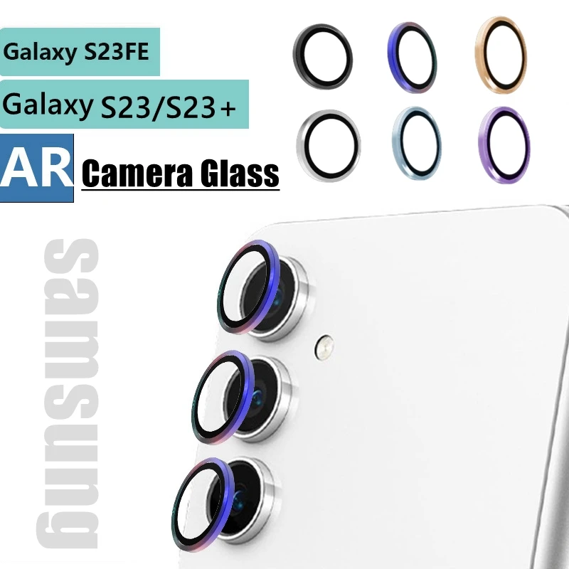 Cristal de cámara para Samsung Galaxy S24 S23 + A54 A25 A24 A34 A14 A54 A35 A15 A55 lente anillo de Metal S24 Sansung S23 Protector de pantalla
