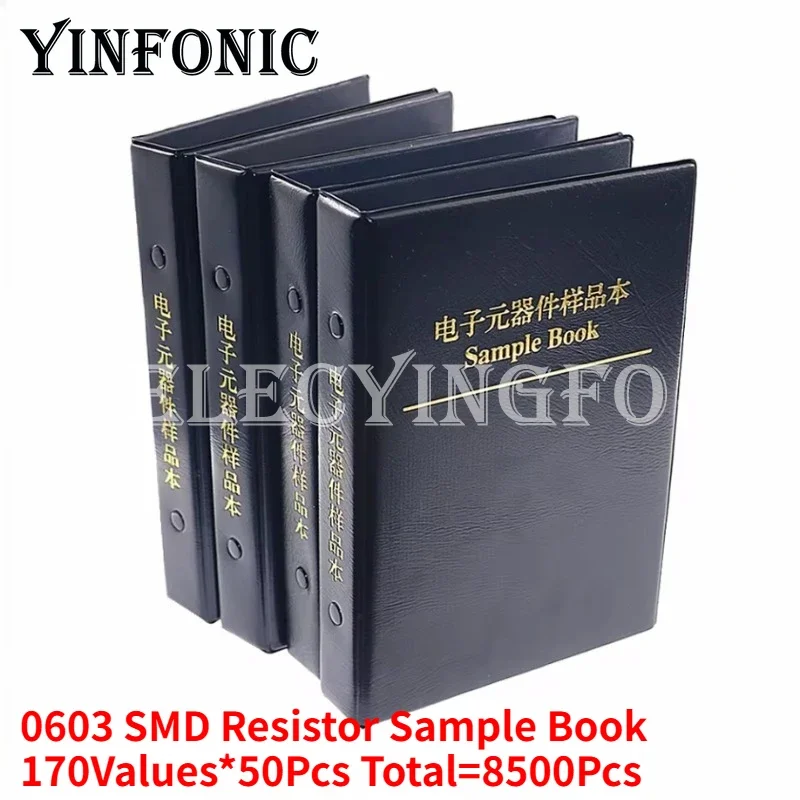 170값*50Pcs 총=8500Pcs 0603 SMD 저항기 샘플 책 1% 1/10W (0R~10M) 칩 저항기 모듬 키트